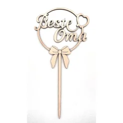 Cake Topper Beste Oma + Wunschzahl Holz Geburtstag Jubiläum Torten Deko Kuchenstecker Tortenstecker DIY