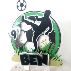 Cake Topper Fußbal, PERSONALISIERUNG, Cake Topper Geburtstag, Happy Birthday, Kuchendeko, Topper Kuchen, Torte