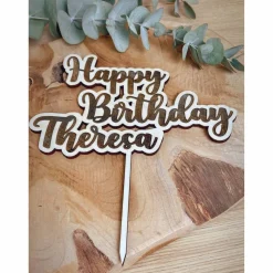 Cake Topper Happy Birthday personalisiert / Kuchendeko mit Namen zum Geburtstag