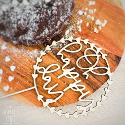Cake Topper Holz "oh happy day", Hochzeitstorte/Geburtstagstorte, Kuchendekoration/Tortenstecker/Kuchenstecker