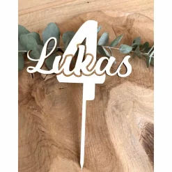 Cake Topper Name mit Zahl / Kuchendeko Geburtstag personalisiert