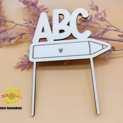Cake Topper Pappelsperrholz ABC für das Schulkind Einschulung