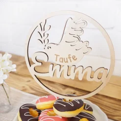 Cake Topper Taufe I Taube I Tortendeko Kommunion I Tortenaufsatz Konfirmation I Kuchen Deko personalisiert mit Name I fü