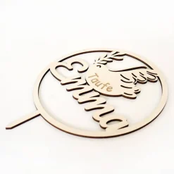 Cake Topper Taufe I Taube I Tortendeko Kommunion I Tortenaufsatz Konfirmation I Kuchen Deko personalisiert mit Name I fü