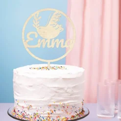 Cake Topper Taufe I Taube I Tortendeko Kommunion I Tortenaufsatz Konfirmation I Kuchen Deko personalisiert mit Name I fü