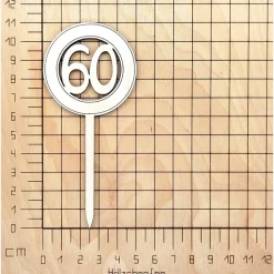 Cake Topper Tortendekoration Holz 60. Geburtstag Tortenstecker Torte Deko Kuchenstecker Tortendekoration DIY