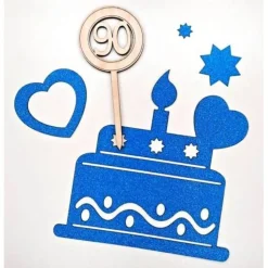 Cake Topper Tortendekoration Holz 90. Geburtstag Tortenstecker Torte Deko Kuchenstecker Tortendekoration DIY