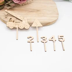 Caketopper Baustelle –  Kuchenaufsatz für Geburtstage & Babypartys