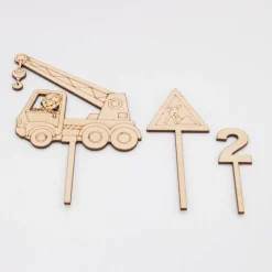 Caketopper Baustelle –  Kuchenaufsatz für Geburtstage & Babypartys