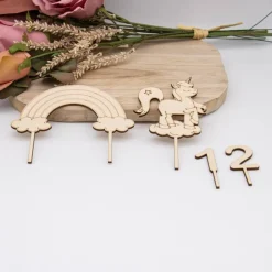 Caketopper Einhorn mit Regenbogen –  Kuchenaufsatz für Geburtstage & Partys