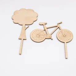 Caketopper Fahrrad mit Baum –  Kuchenaufsatz für Geburtstage & Partys
