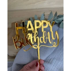 Caketopper Happy Birthday / Kuchenstecker aus Acryl / Kuchendeko Cake Topper Geburtstag