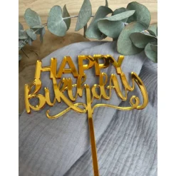 Caketopper Happy Birthday / Kuchenstecker aus Acryl / Kuchendeko Cake Topper Geburtstag