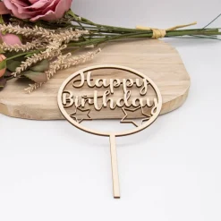Caketopper Happy Birthday –  Kuchenaufsatz für Geburtstage & Partys