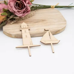 Caketopper Leuchtturm und Boot –  Kuchenaufsatz für Geburtstage & Partys