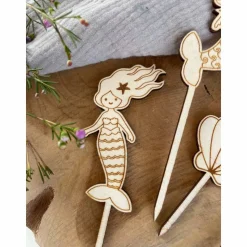 Caketopper Meerjungfrauen Kindergeburtstag / Kuchenstecker Cake Topper Mermaid / Muscheln Cupcake