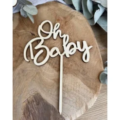 Caketopper Oh Baby / Cake Topper Babyparty Babyshower Geburt / Kuchenstecker