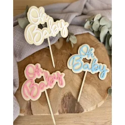 Caketopper Oh Baby / Cake Topper Babyparty Babyshower Geburt / Kuchenstecker