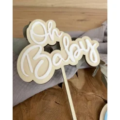 Caketopper Oh Baby / Cake Topper Babyparty Babyshower Geburt / Kuchenstecker