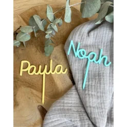 Caketopper personalisiert mit Name / Kuchendeko aus Acryl Geburtstag / Cake Topper