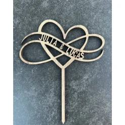 Caketopper personalisiert mit Herz und Unendlichkeitszeichen