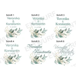 Caketopper Pflanzenstecker Acryl Holz Salbei rund