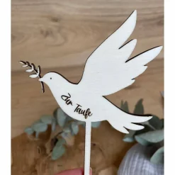 Caketopper Taube "Zur Taufe" / Kuchendeko Kuchenstecker Taufe Kommunion Konfirmation