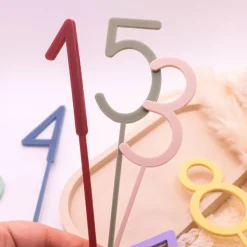 Caketopper Zahl Geburtstag aus Acryl Kindergeburtstag Kuchendeko - Kuchenstecker Bunt Baby Tortenstecker Geburtstagsdeko