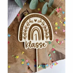 Caketopper zur Einschulung Regenbogen / Kuchendekoration Schulkind 1 Klasse / Cake Topper Schulanfang
