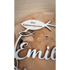 Caketopper zur Kommunion / Kuchendeko Cake Topper mit Fisch Kuchenstecker Konfirmation Taufe