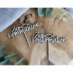 Caketopper zur Kommunion / Konfirmation / Kuchenstecker mit Fisch / Cake Topper