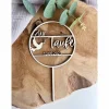 Caketopper zur Taufe / Kuchendeko personalisiert mit Datum und Taube / Cake Topper