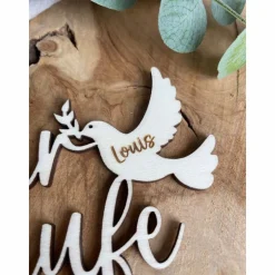Caketopper zur Taufe / Kuchendeko personalisiert mit Namen / Cake Topper Taufe mit Taube