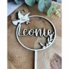 Caketopper zur Taufe personalisiert mit Namen / Kuchenstecker Taufe mit Taube / Cake Topper Name