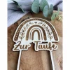 Caketopper zur Taufe Regenbogen / Kuchendekoration mit Herz / Cake Topper Taufe