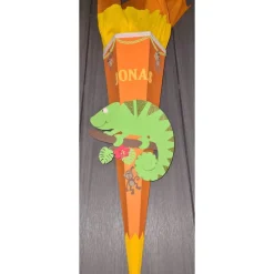 Chamäleon Schultüte Zuckertüte als DIY Set oder in handarbeit hergestellt-personalisiert, individuell