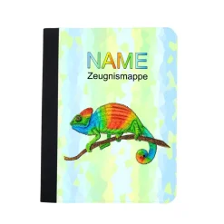 Chamäleon Zeugnismappe personalisiert | Zeugnismappe | Zeugnismappe mit Namen | Urkundenmappe