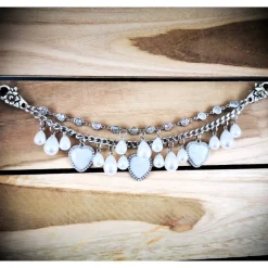 Charivari , Kette, Ohrringe fürs Dirndl, Dirnd- Schmuck, Herz und Perlen