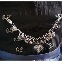 Charivari , Kette, Ohrringe fürs Dirndl, Dirnd- Schmuck, Glasherz
