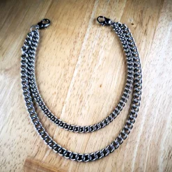 Charivari aus Edelstahl, Basiskette, Trachtenschmuck, 2reihig