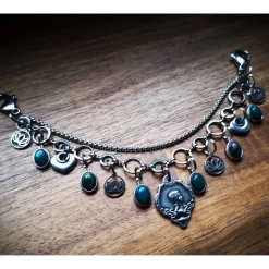 Charivari aus Edelstahl, Dirnd- Schmuck,Trachten, Jade grün