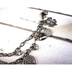 Charivari aus Edelstahl, Dirnd- Schmuck,,Trachten, Hochzeit, Strass