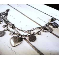 Charivari aus Edelstahl, Dirnd- Schmuck,,Trachten, Hochzeit, Strass