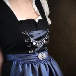 Charivari aus Edelstahl, Dirnd- Schmuck,Trachten, Löwe, Strass, blau -weiss