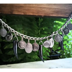 Charivari aus Edelstahl, Dirnd- Schmuck,Trachten, Hochzeit, Hämatit