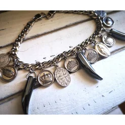 Charivari aus Edelstahl, Dirnd- Schmuck,Trachten, Hochzeit, Hämatit