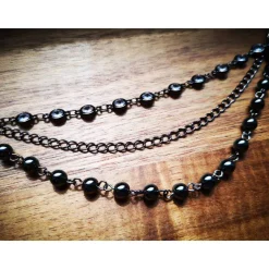 Charivari  fürs Dirndl,  Dirnd- Schmuck,  gunkelndes Glas und Hämatit