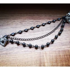 Charivari  fürs Dirndl,  Dirnd- Schmuck,  gunkelndes Glas und Hämatit