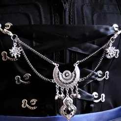 Charivari Kette fürs Dirndl,  Dirnd- Schmuck,  schwarz