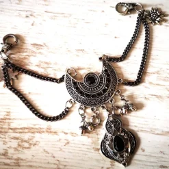 Charivari Kette fürs Dirndl,  Dirnd- Schmuck,  schwarz